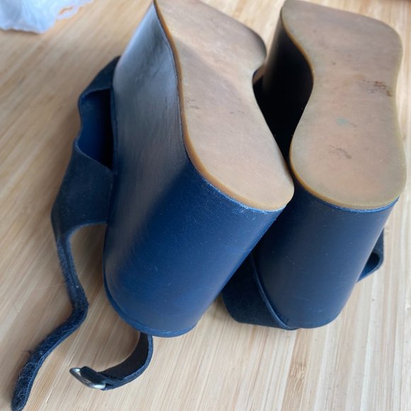 COS Blue Suede Platform Sandals - Picture 5 of 7